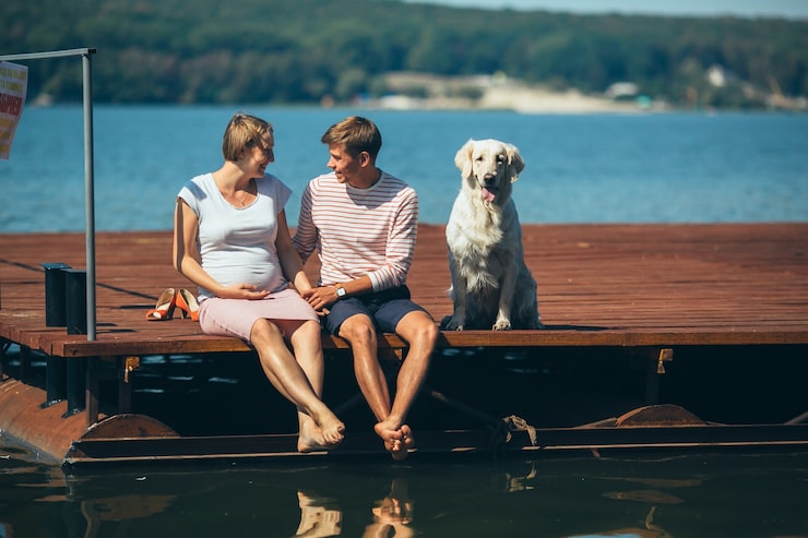 Bateau ponton familial navigation